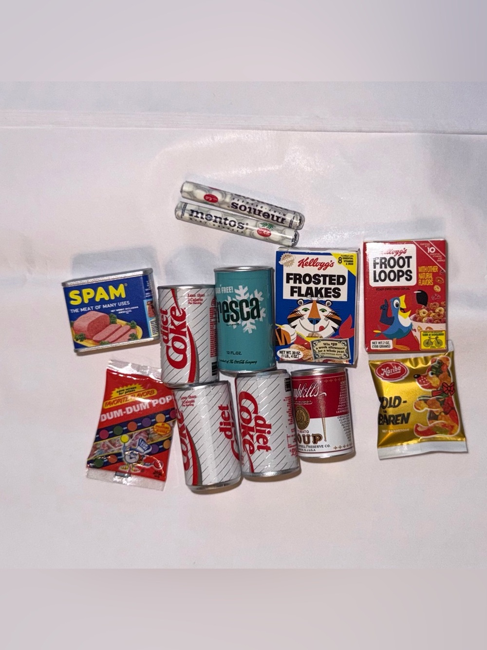 Mini Brands Grocery Lot Coke Spam Mentos Kellogg’s Haribo 12 Pc